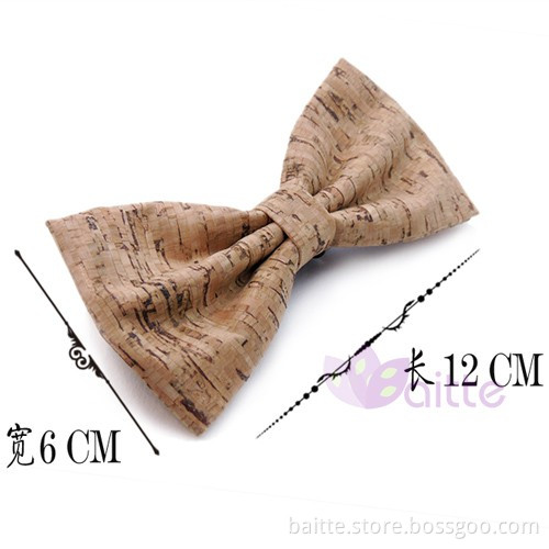 fashion trendy bowties handmade cork wood bow tie